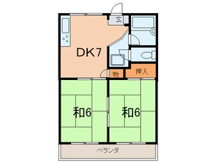 サンビレッヂ中西Ａ棟の物件間取画像